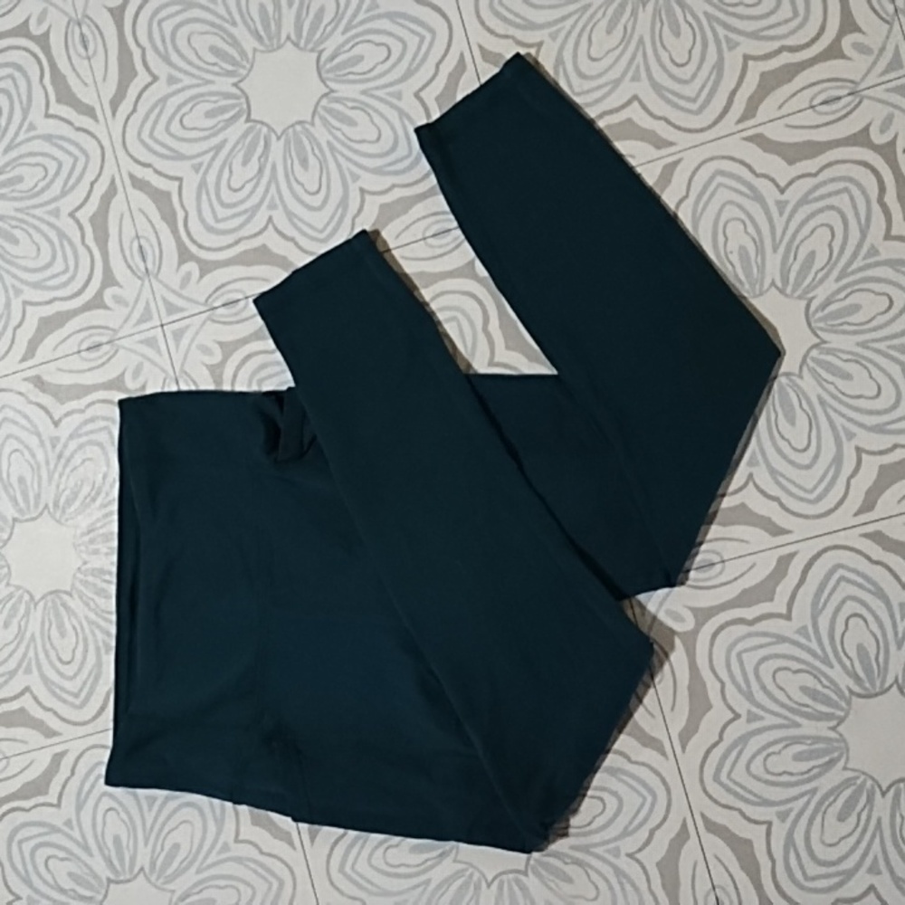 Dark Green Yoga Pants Athletic Series 8 Sz L Womens Stretch Leggings